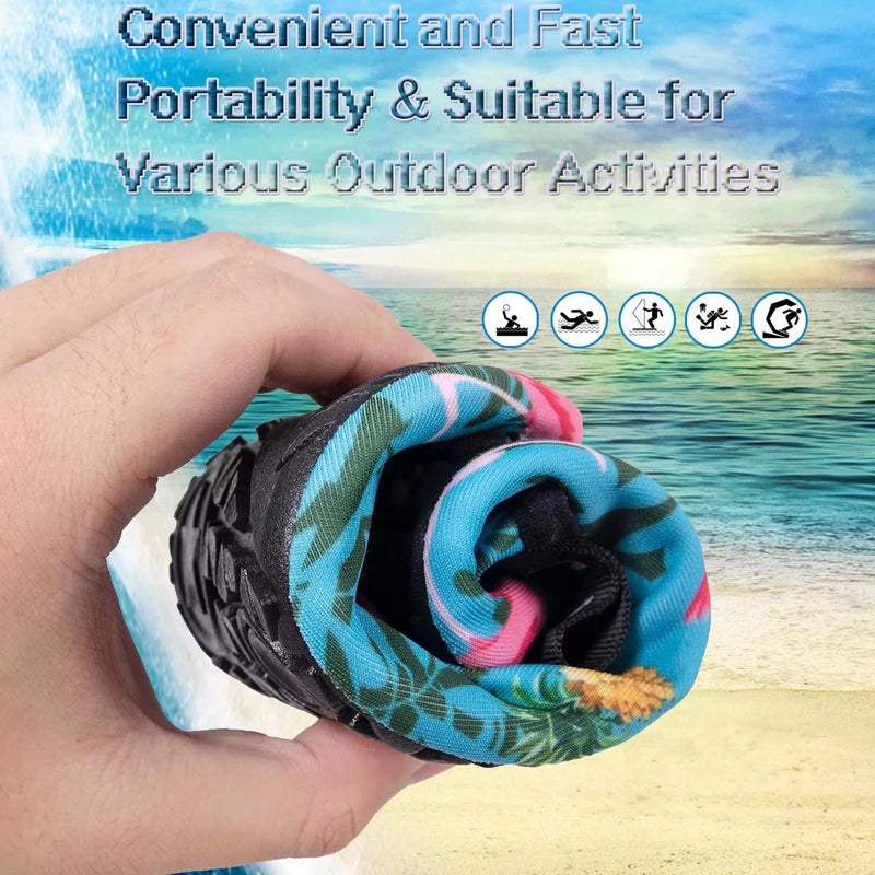 YALOX Water Shoes Women's Men's Outdoor Beach Swimming Aqua Socks Quick-Dry Barefoot Shoes Surfing Yoga Pool Exercise(Bird/BL,40/41EU), 9-10 Women/7.5-8.5 Men - Image 5